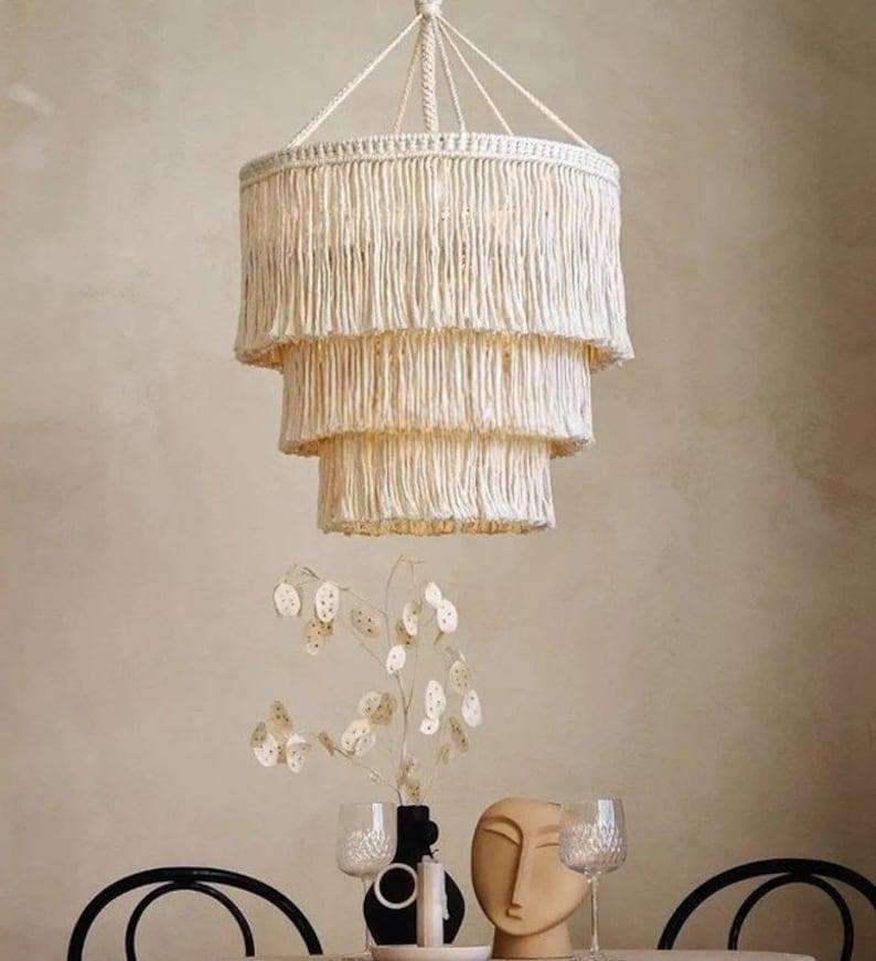 Boho Bliss Luminaire - Handmade Lamp Shade - KnittsKnotts