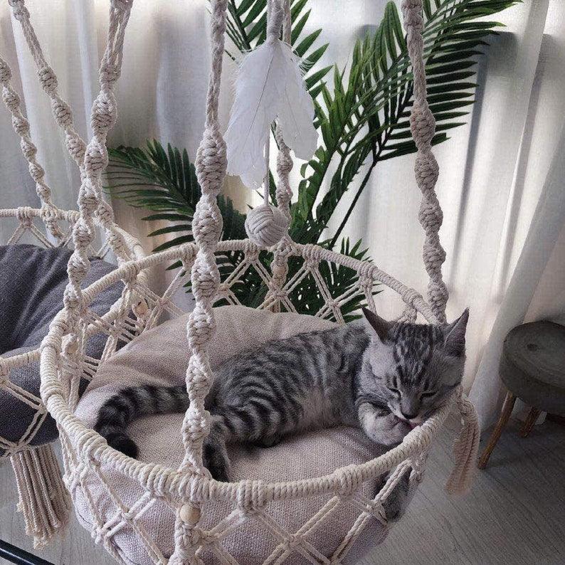 Cat Pleasure waves - Macrame Cat Hammock - KnittsKnotts