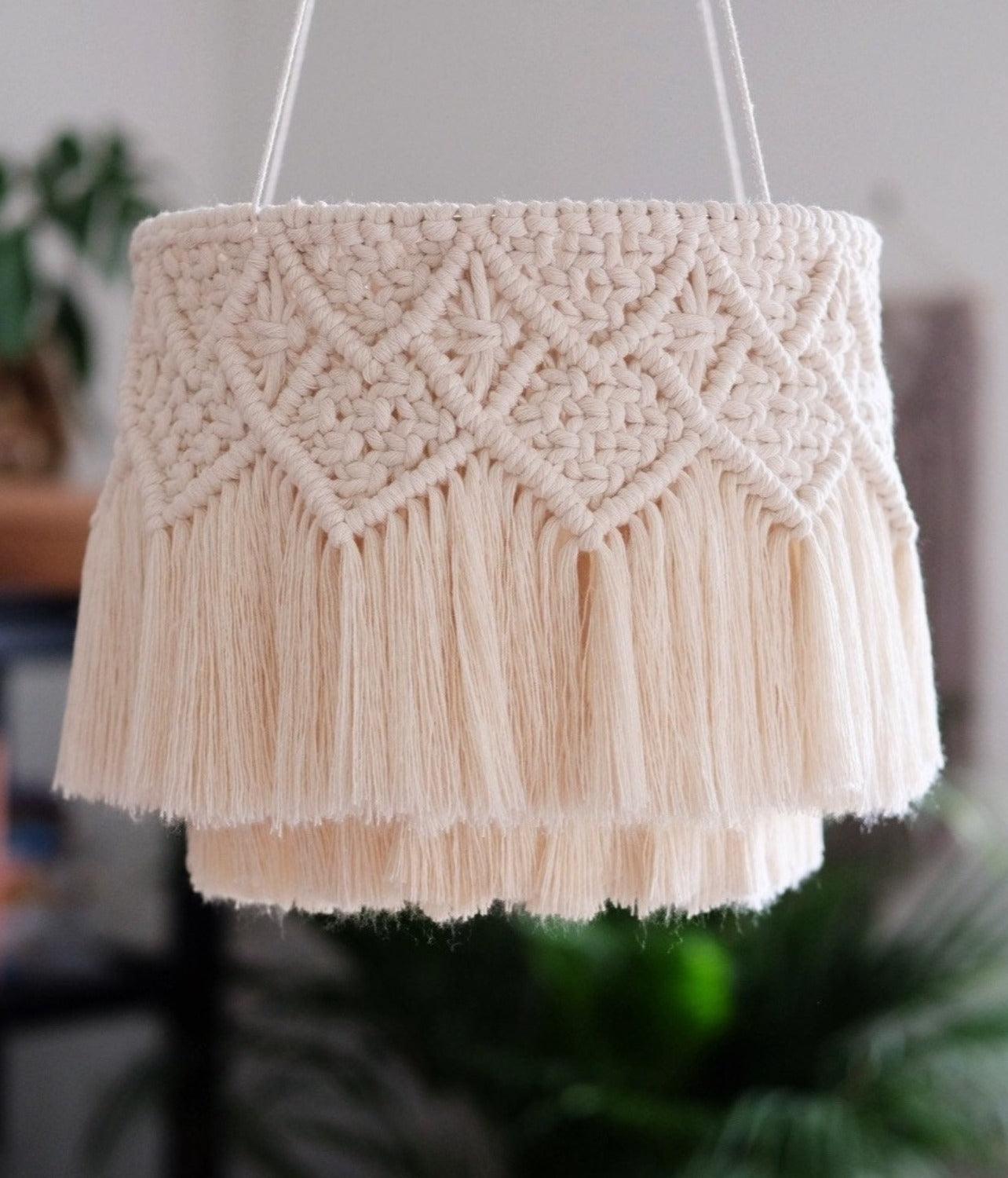 Coastal Cascade - Macrame Lampshade - KnittsKnotts