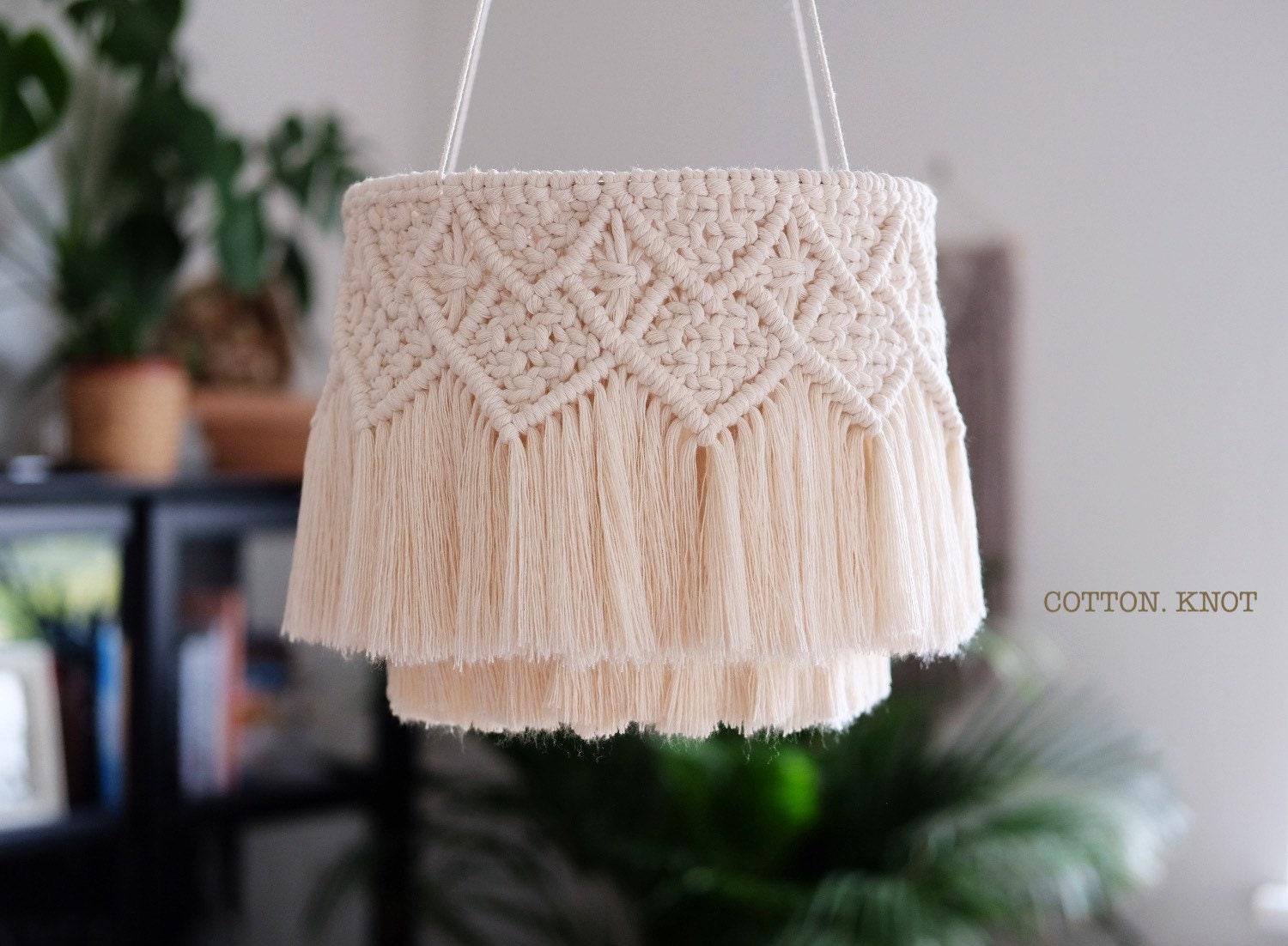 Coastal Cascade - Macrame Lampshade - KnittsKnotts