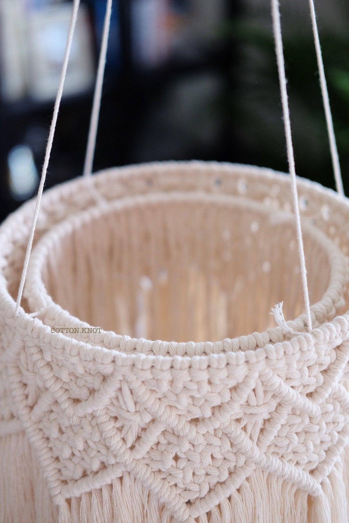 Coastal Cascade - Macrame Lampshade - KnittsKnotts