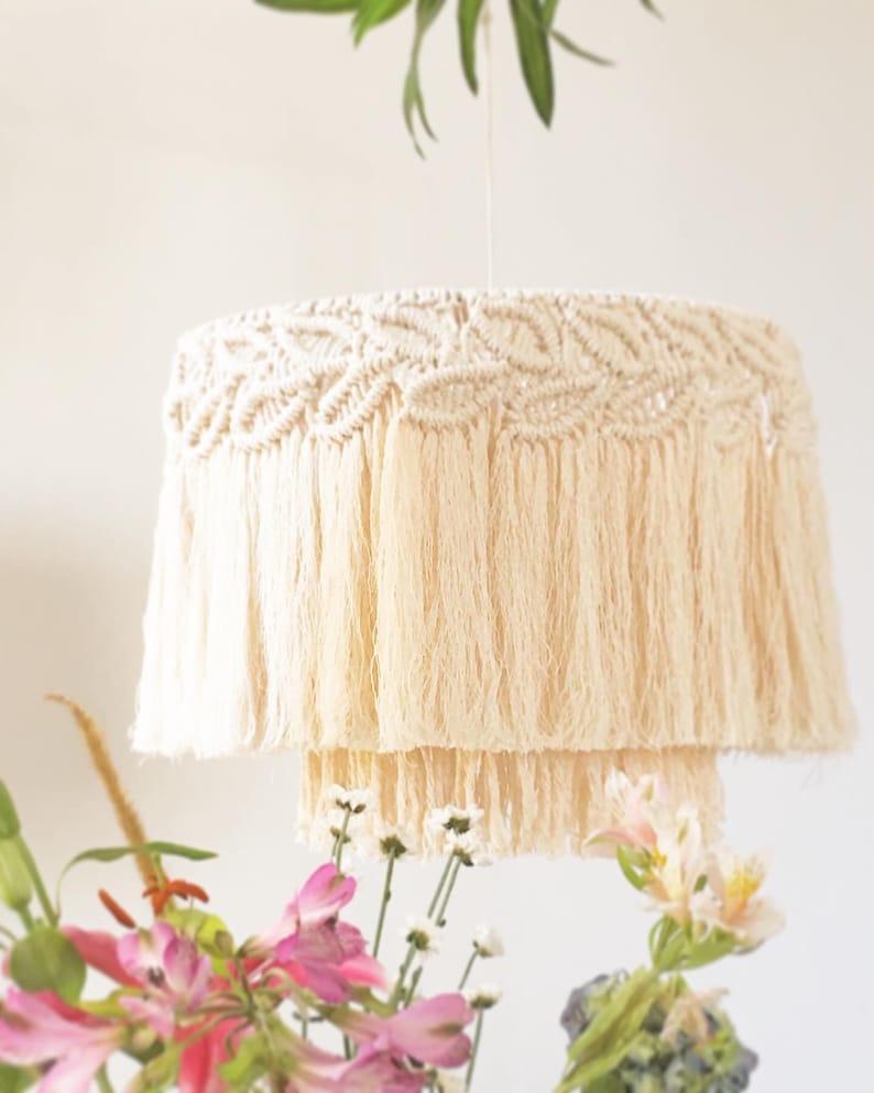 Coastal Chic Chandelier  - Handmade Lamp Shade - KnittsKnotts