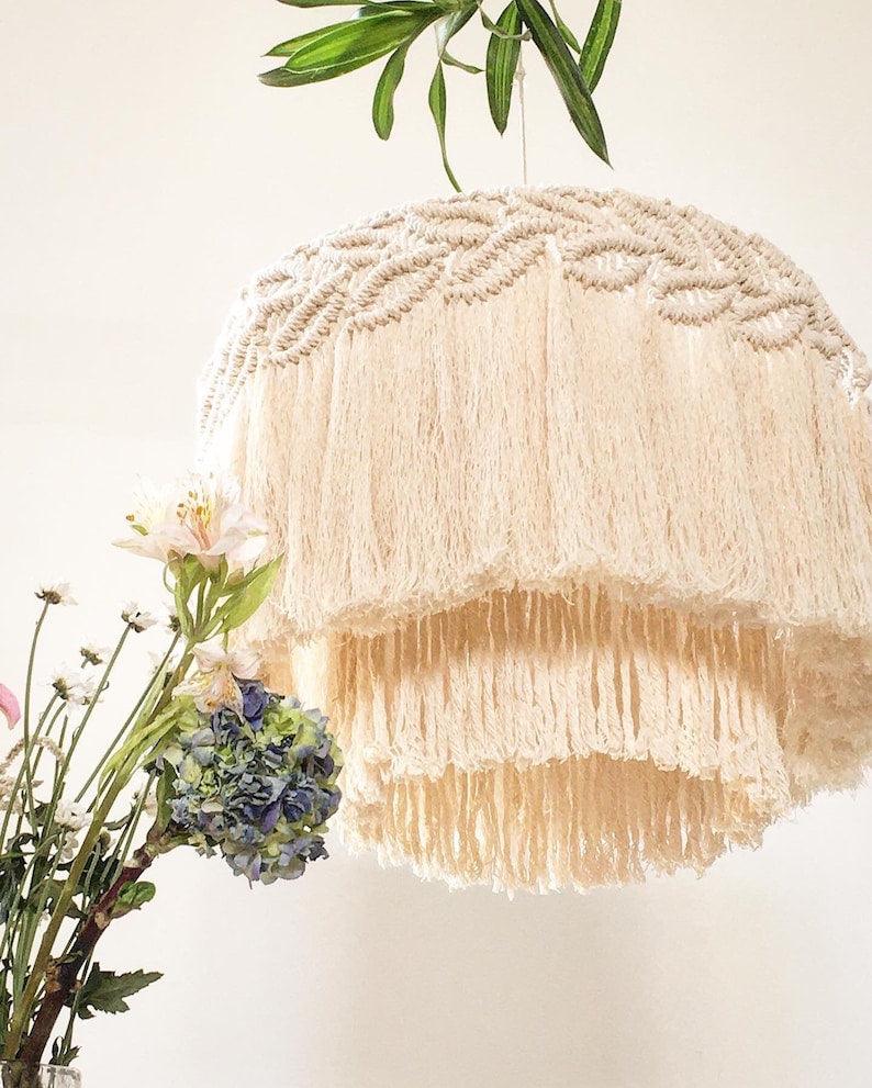 Coastal Chic Chandelier  - Handmade Lamp Shade - KnittsKnotts