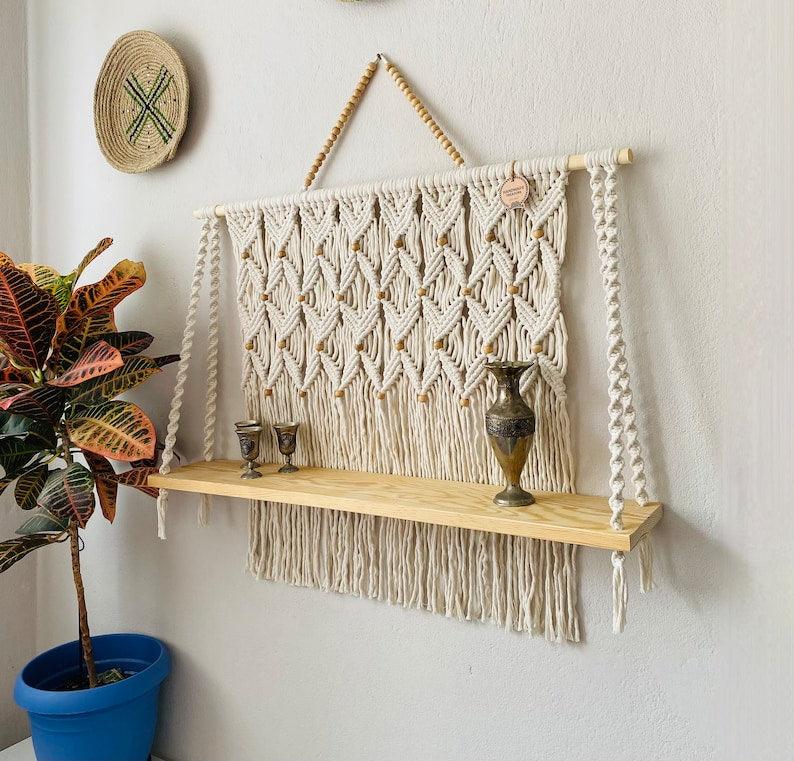 Delicate Knots - Macrame Shelf - KnittsKnotts