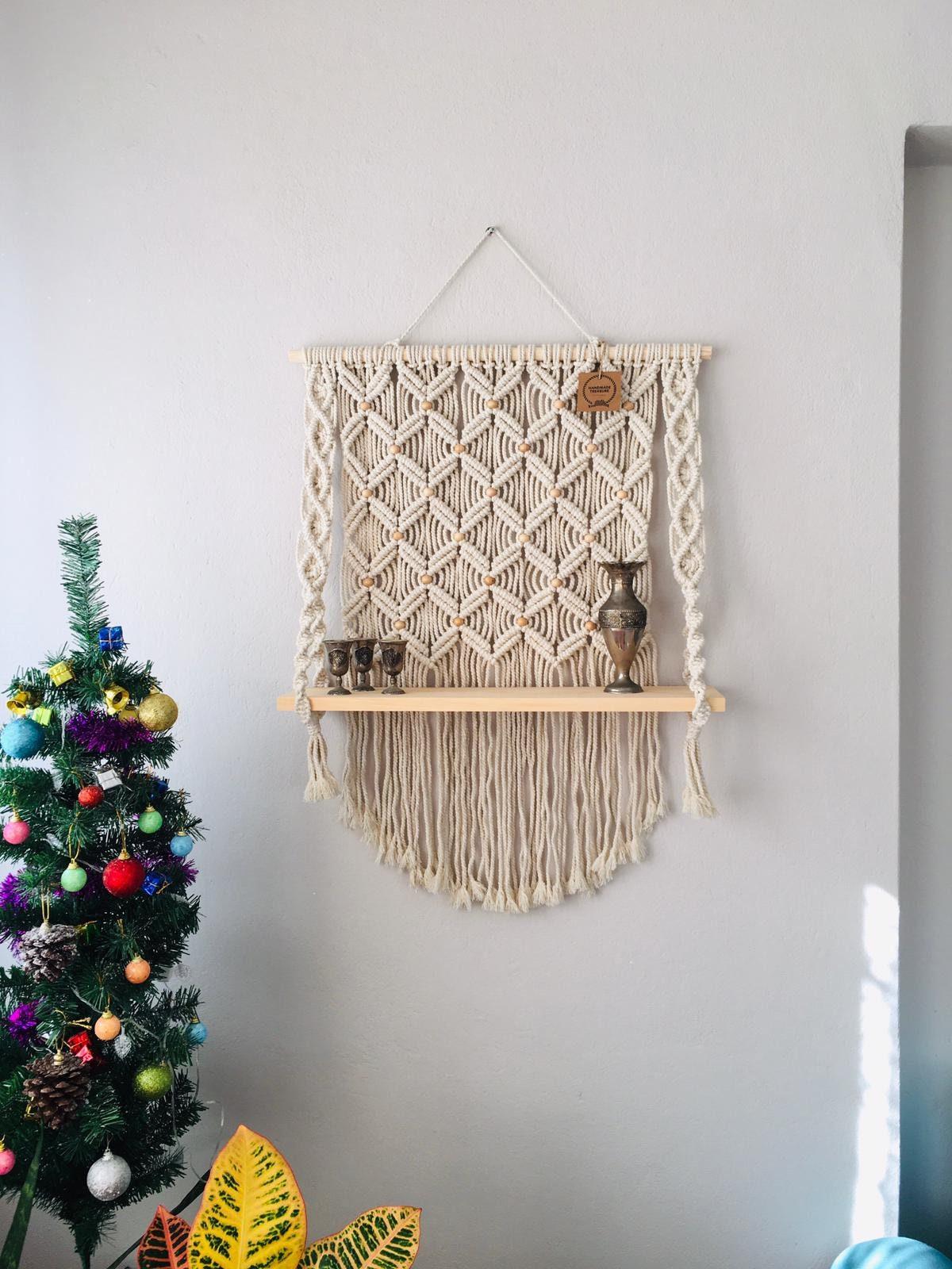 Driftwood Delights - Macrame Shelf - KnittsKnotts