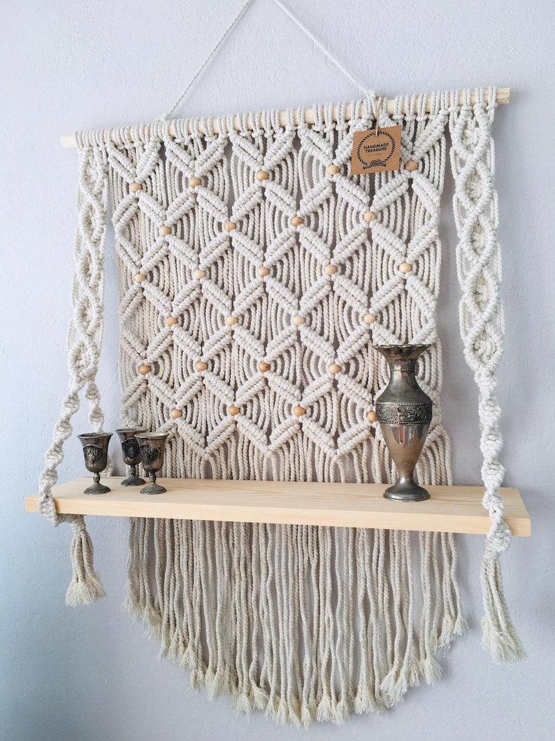 Driftwood Delights - Macrame Shelf - KnittsKnotts