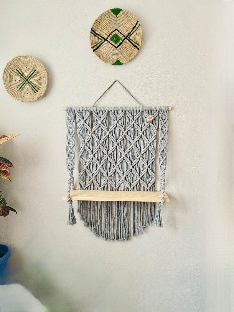 Driftwood Delights - Macrame Shelf - KnittsKnotts