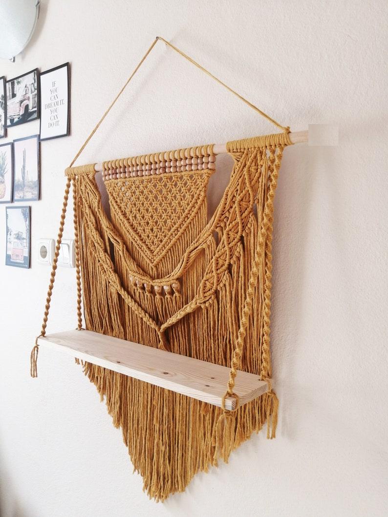 Earthy Temptation - Large Macrame Shelf - KnittsKnotts