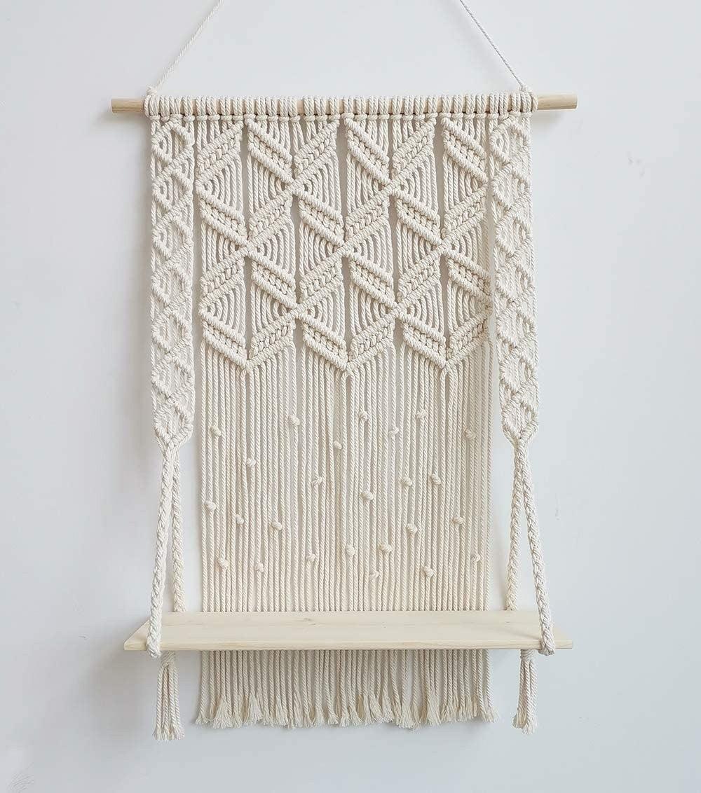 Eclectic Plant Perch - Handmade Macrame Wall - KnittsKnotts