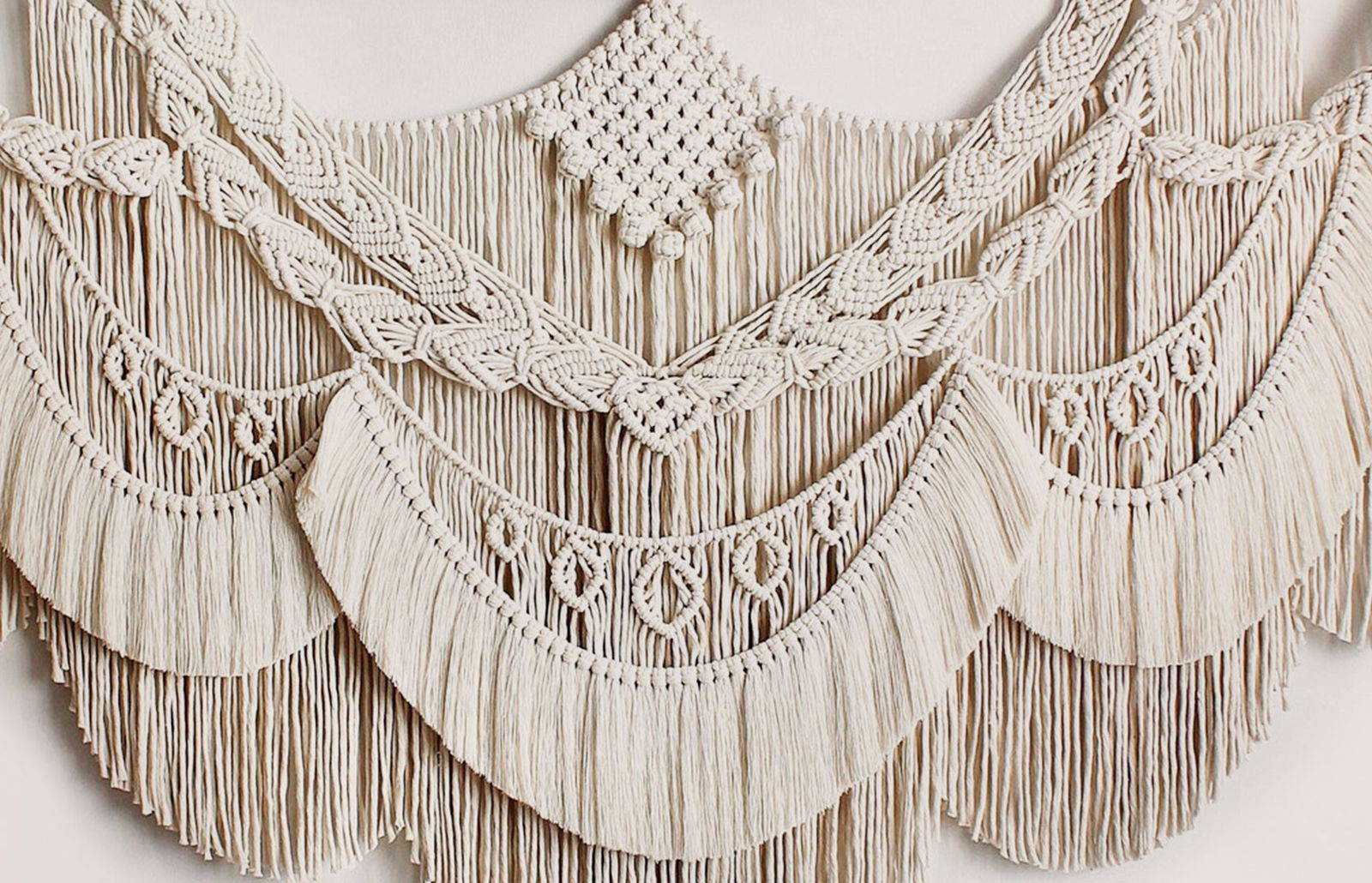 Ethereal elegance - wall Macrame Hanger - KnittsKnotts