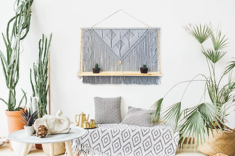 Moonlit Weaves - Macramé Plant Shelf - KnittsKnotts