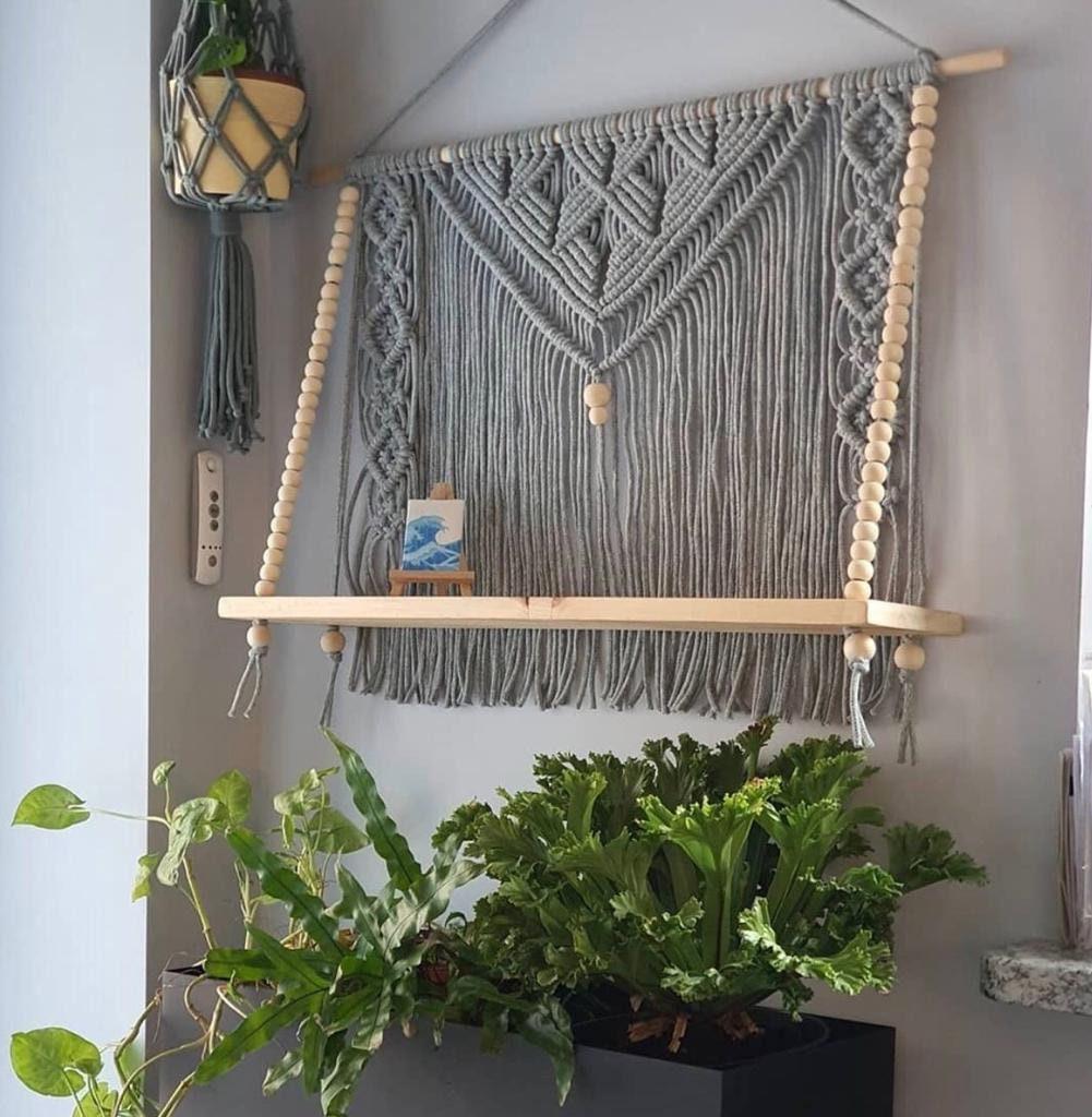 Nomadic Tassels - Macrame Shelf - KnittsKnotts