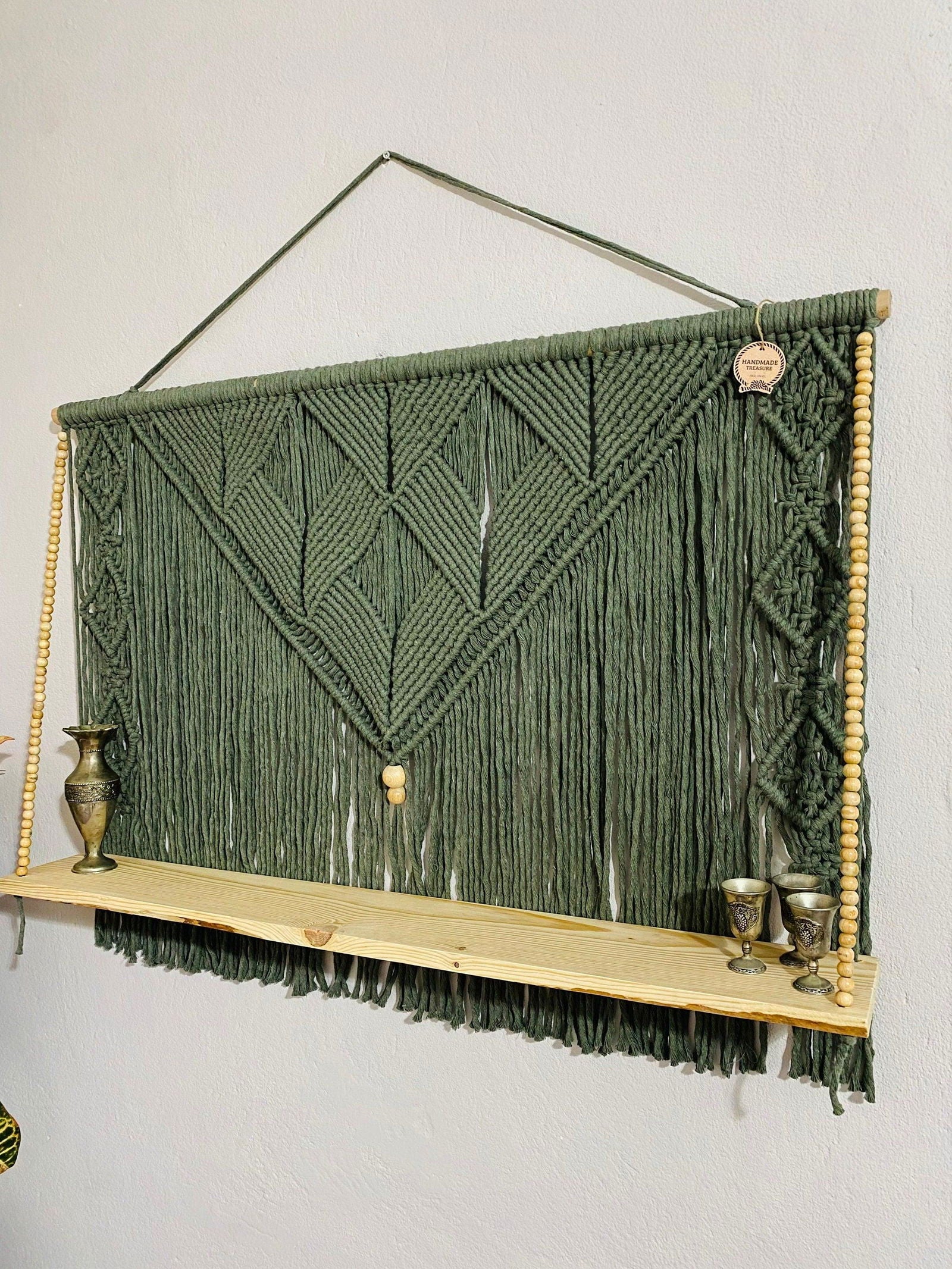 Nomadic Tassels - Macrame Shelf - KnittsKnotts