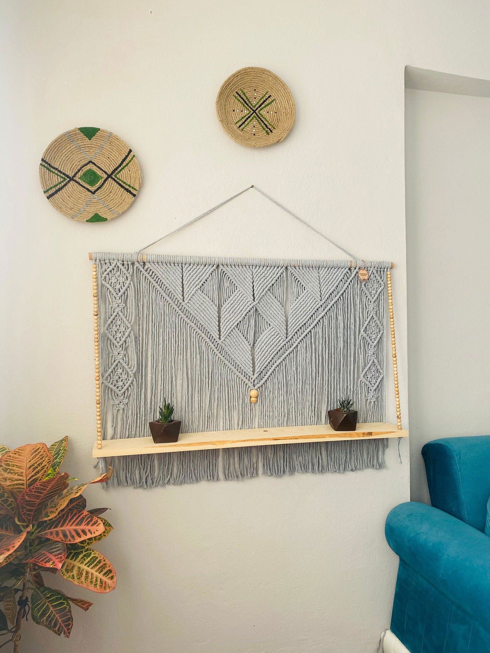 Nomadic Tassels - Macrame Shelf - KnittsKnotts