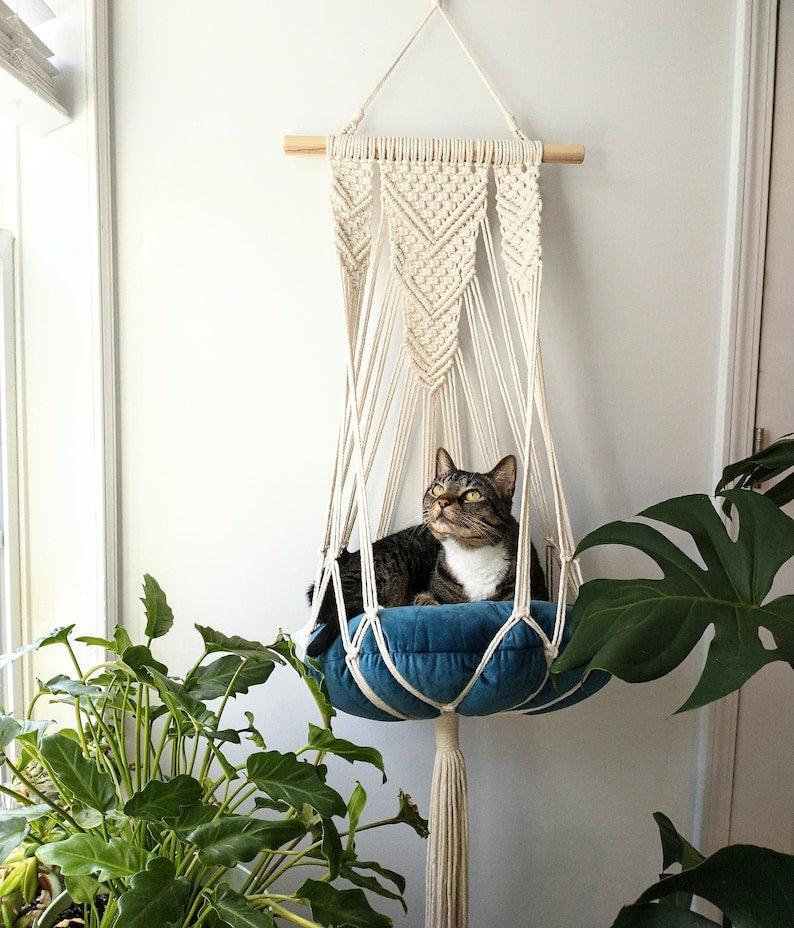 PawParadise Hammocks - Macrame Cat Hammock - KnittsKnotts