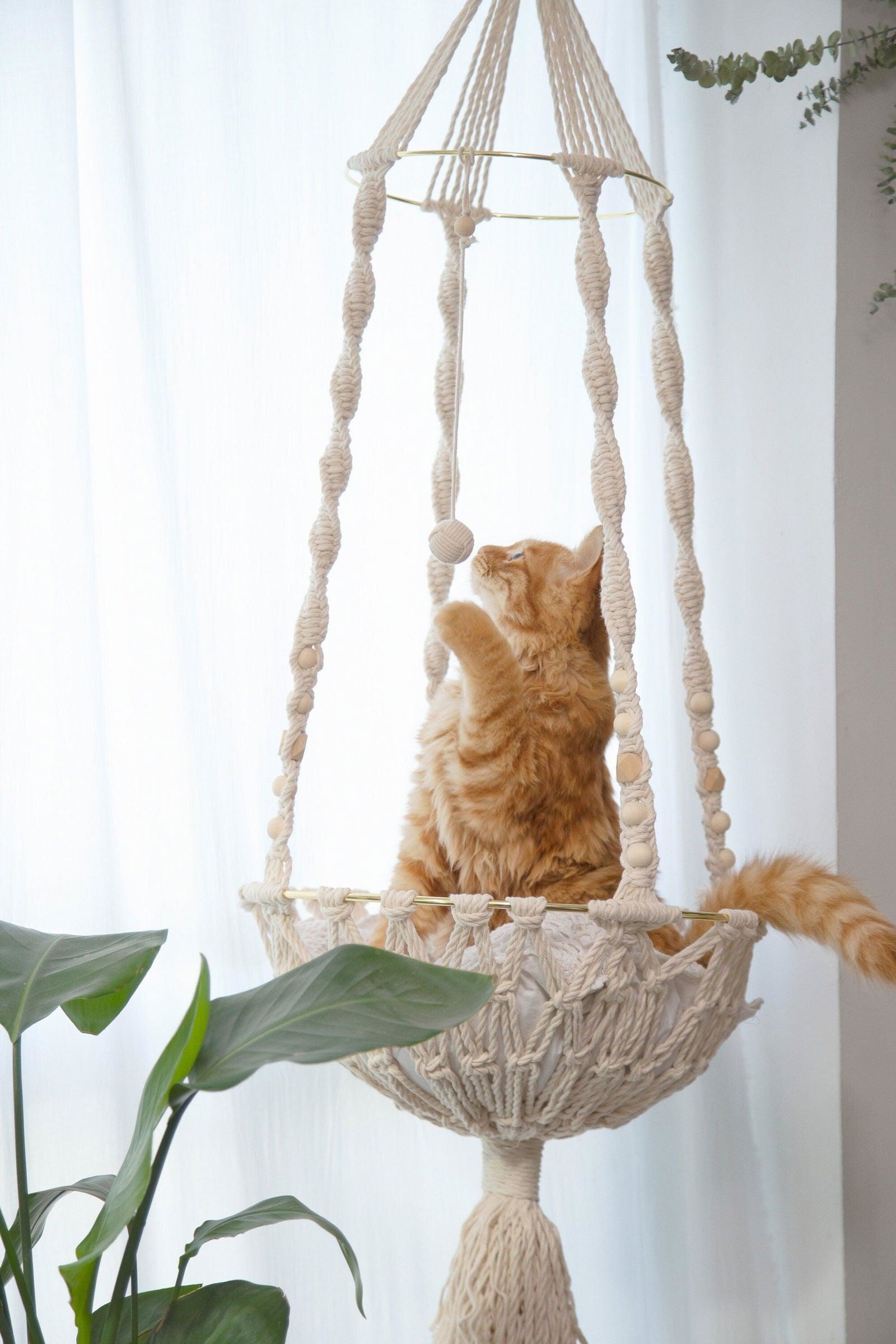 Paws & Dreams Hammock - Macrame cat hammock - KnittsKnotts