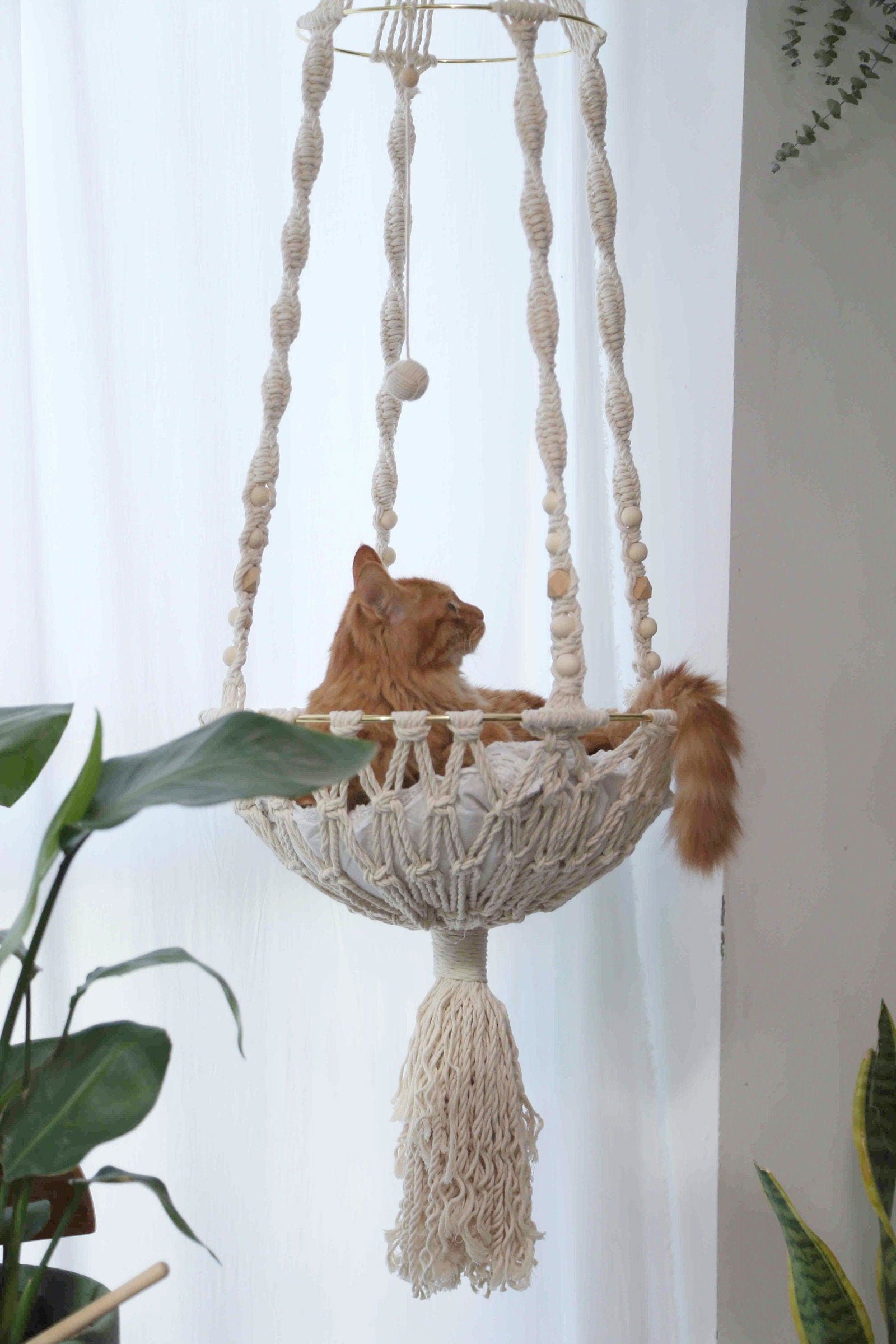 Paws & Dreams Hammock - Macrame cat hammock - KnittsKnotts