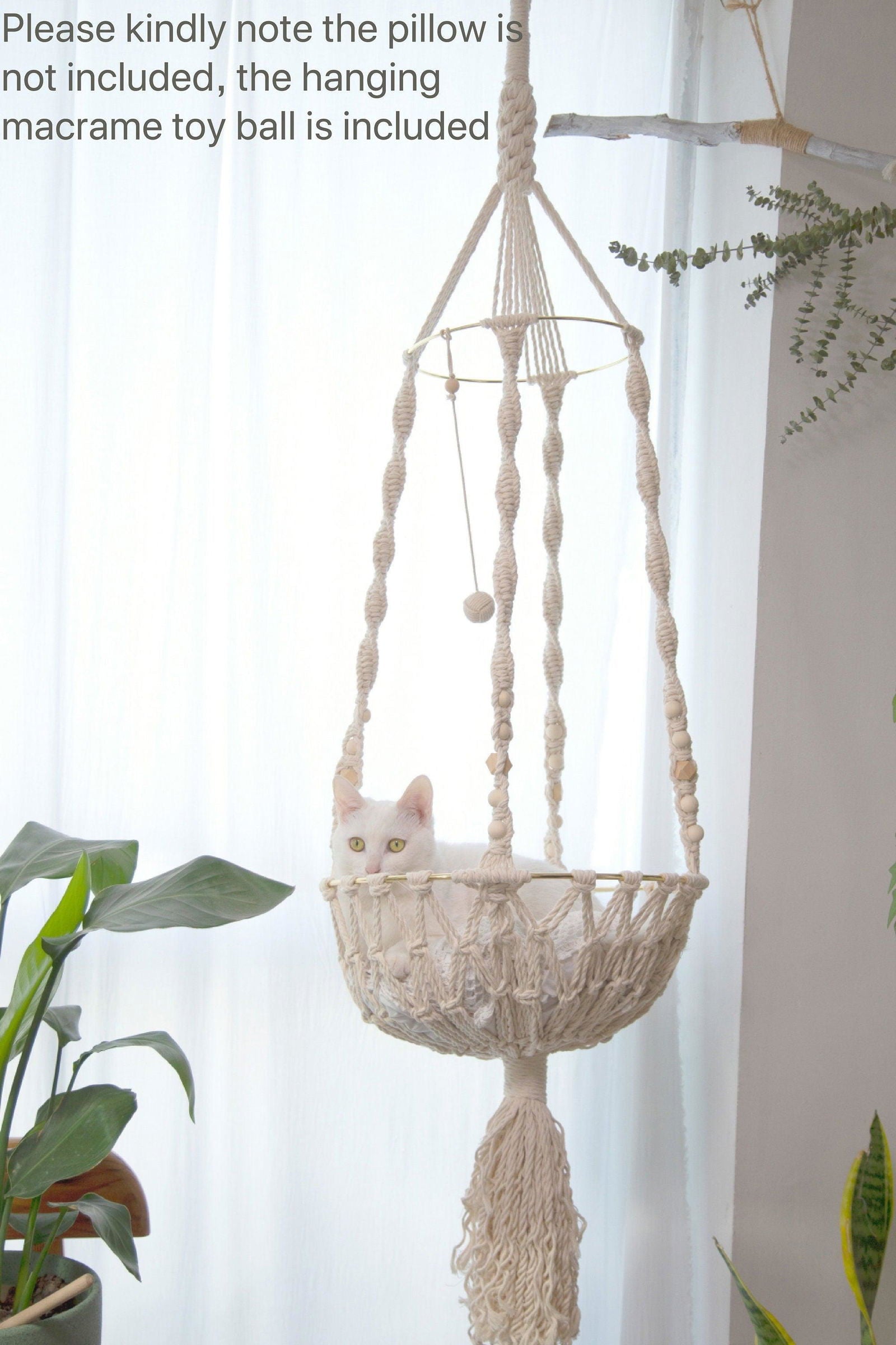 Paws & Dreams Hammock - Macrame cat hammock - KnittsKnotts