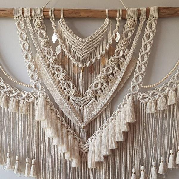 Statement Wall Hanging - Macramé Wall Mural - KnittsKnotts